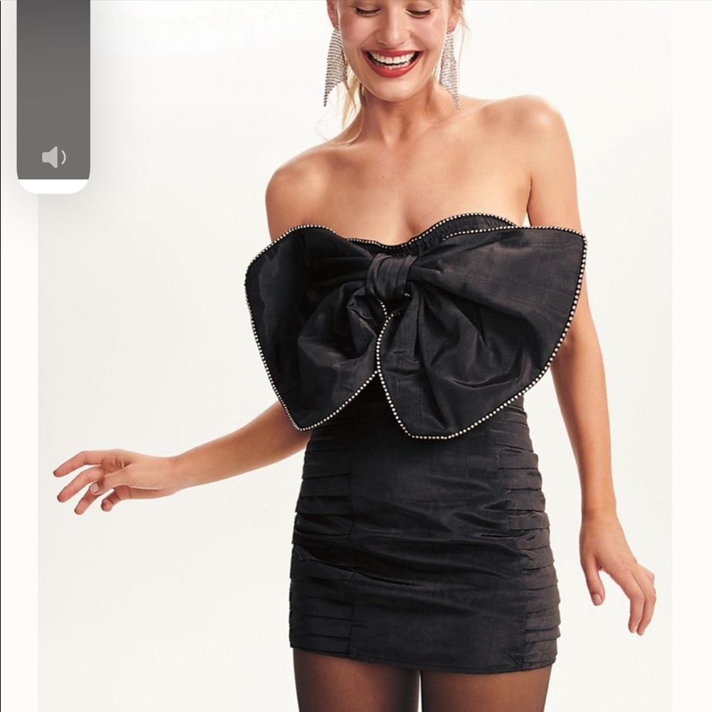 love n lemons black bow rinestones dress